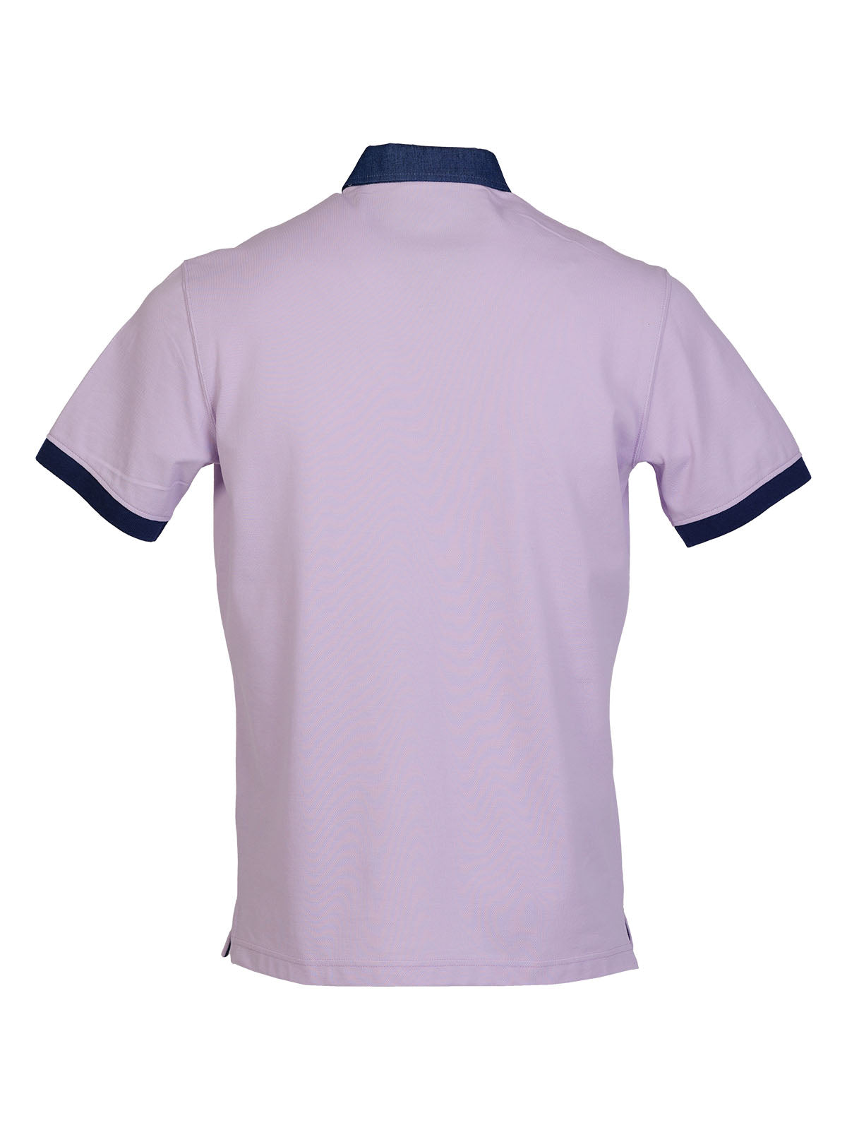 Мъжка тениска в лилаво с дънкова яка