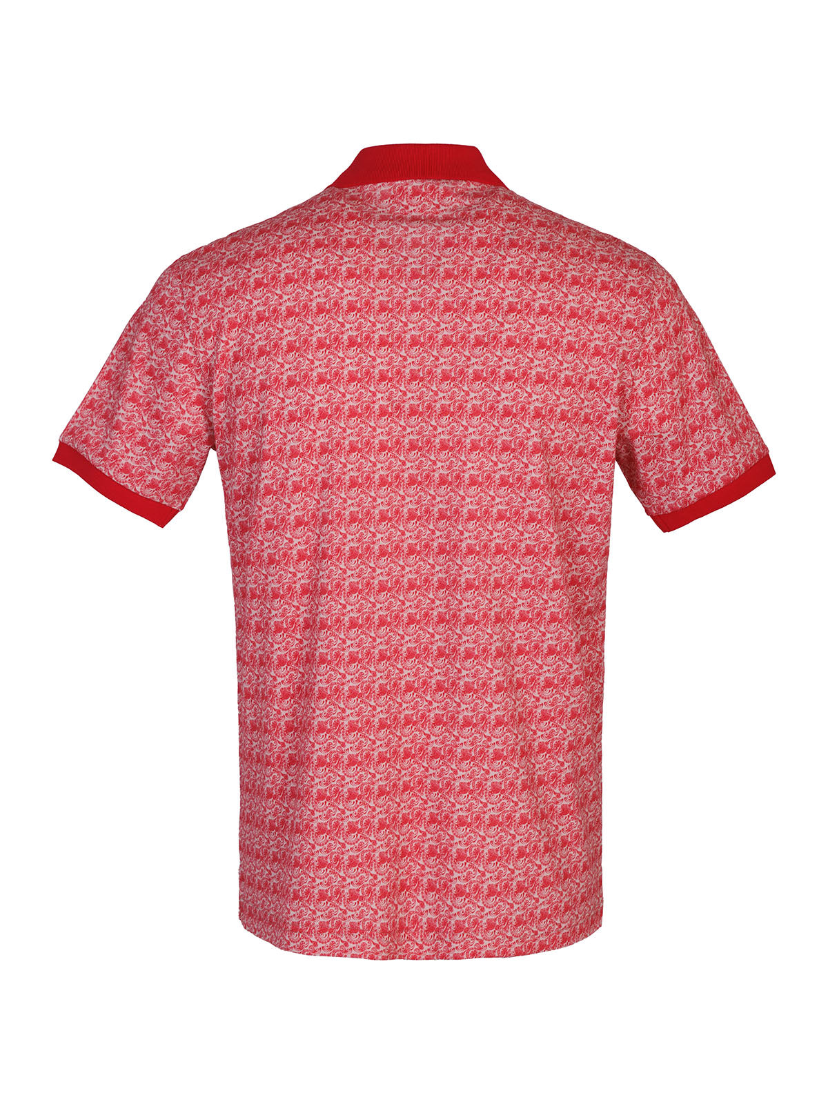 Мъжка тениска в бежово с червени пейсли