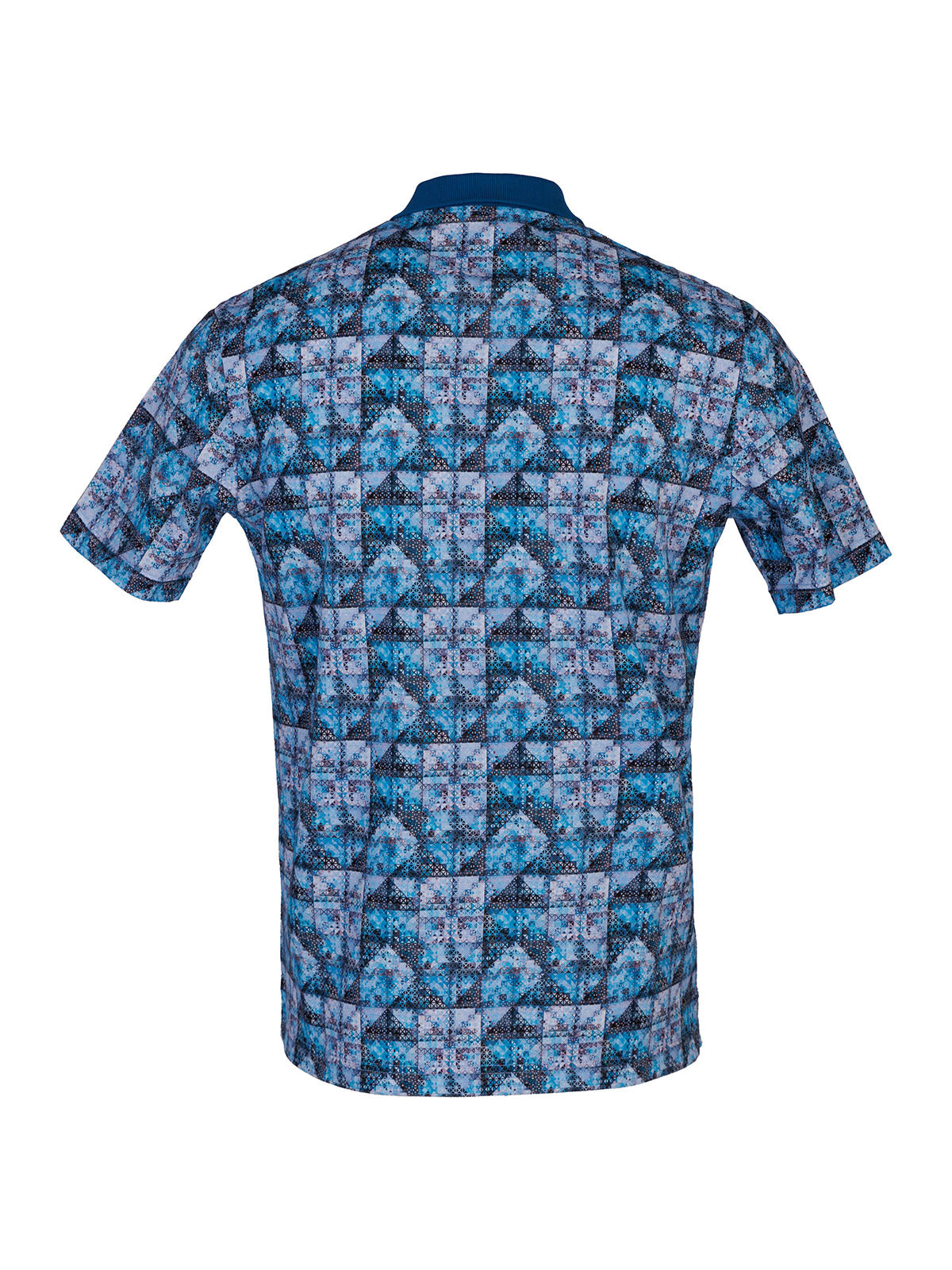 Мъжка тениска в синьо с ефектен принт