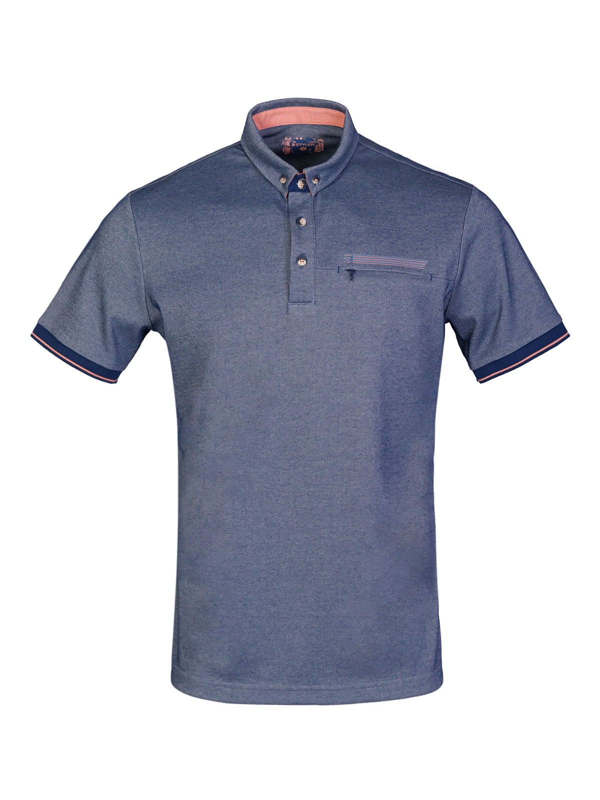 Мъжка тениска в деним меланж