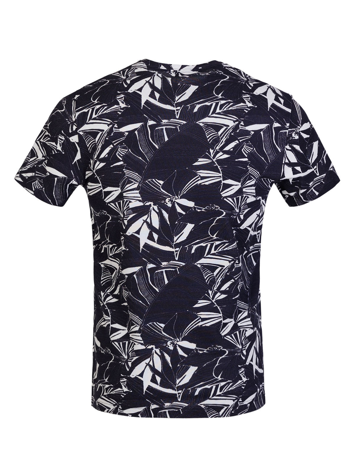 Тениска в тъмно синьо с ефектен дизайн