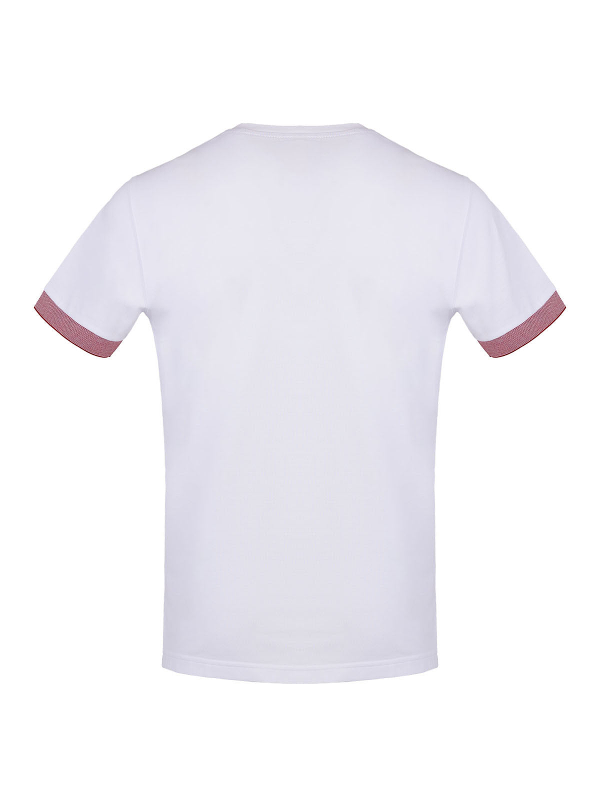 Тениска в бяло с контрастни маншети