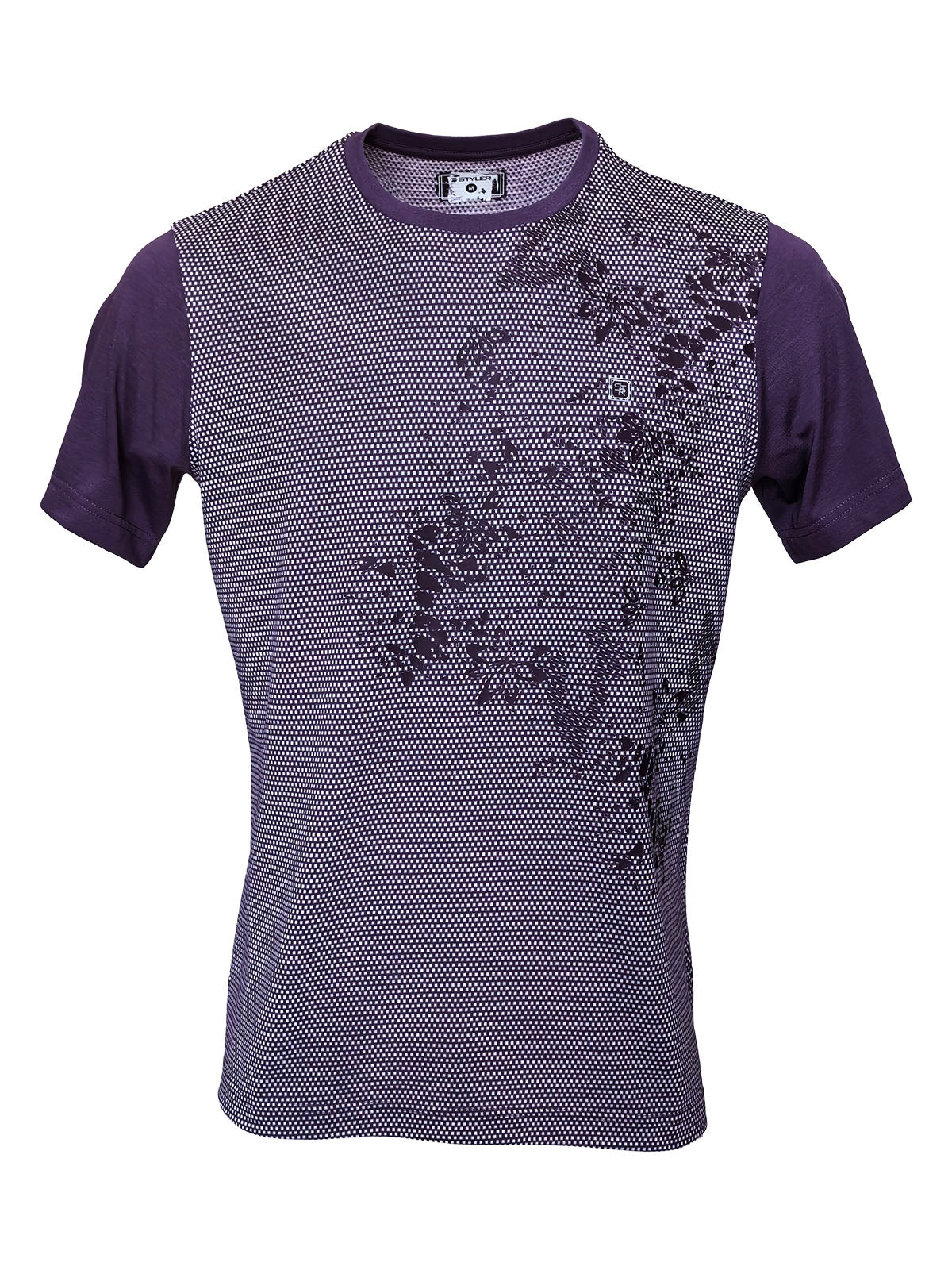 Блуза с къс ръкав в лилаво